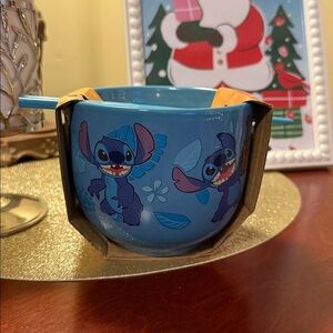 Disney Stitch Noodle Bowl with Chopsticks & Spoon